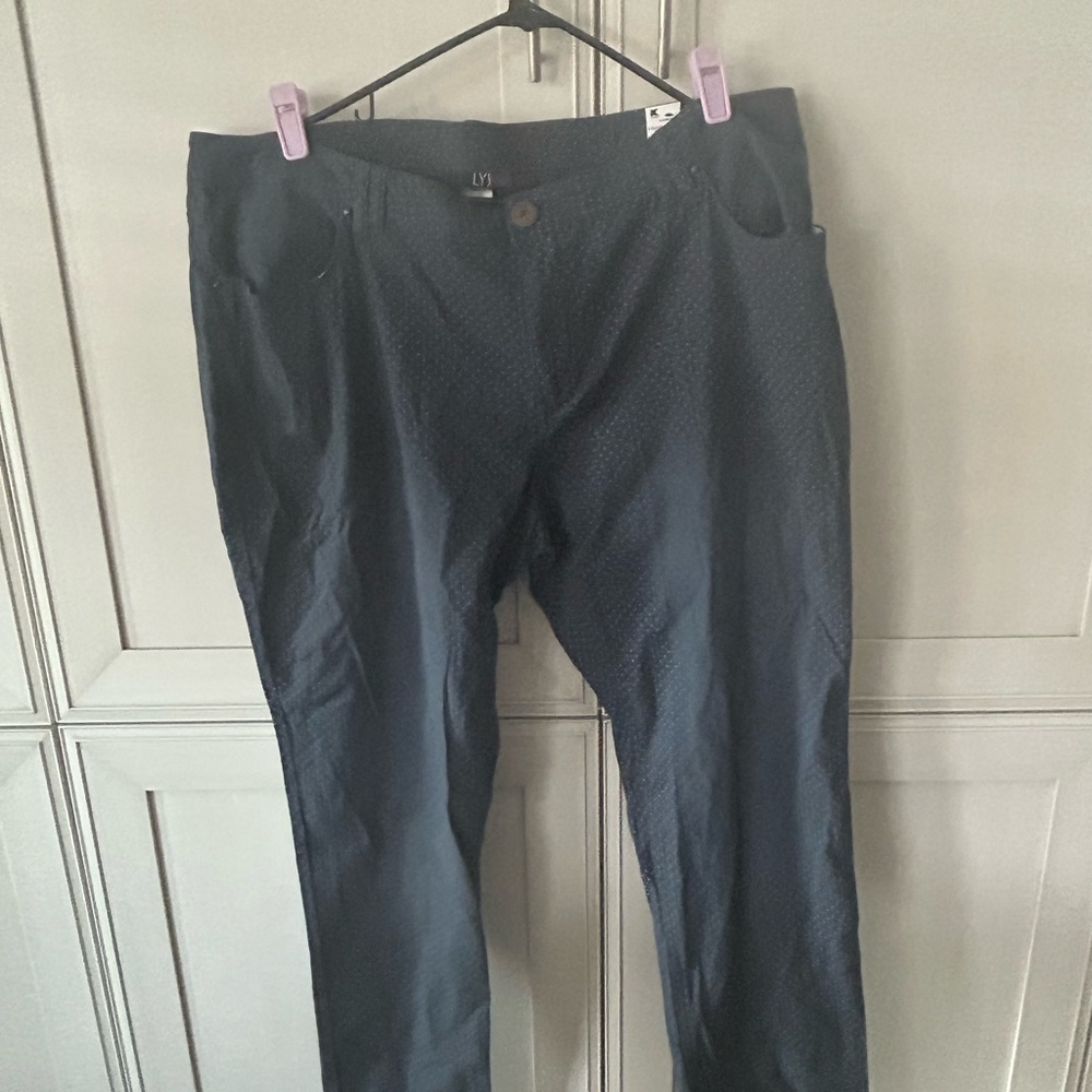 Navy Blue Dot Print Pants